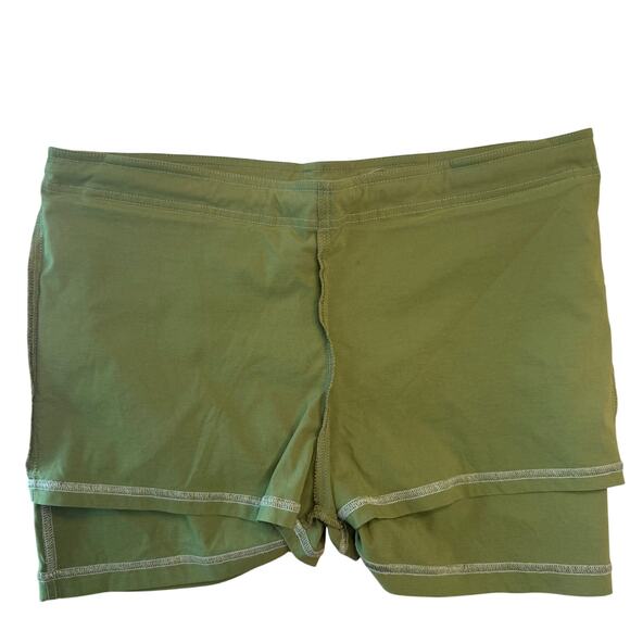 PrAna Breathe Skirt XL Olive Green Cotton Stretch Casual Drawstring USA Made - Picture 5 of 9